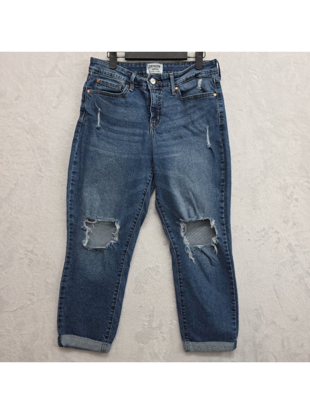 Denizen Levi’s Womens Mid Rise Boyfriend Jeans Size 12/W31 Cuffed Distressed